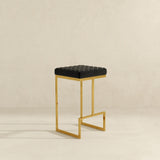 Joel - Upholstered Stool - Black / Gold