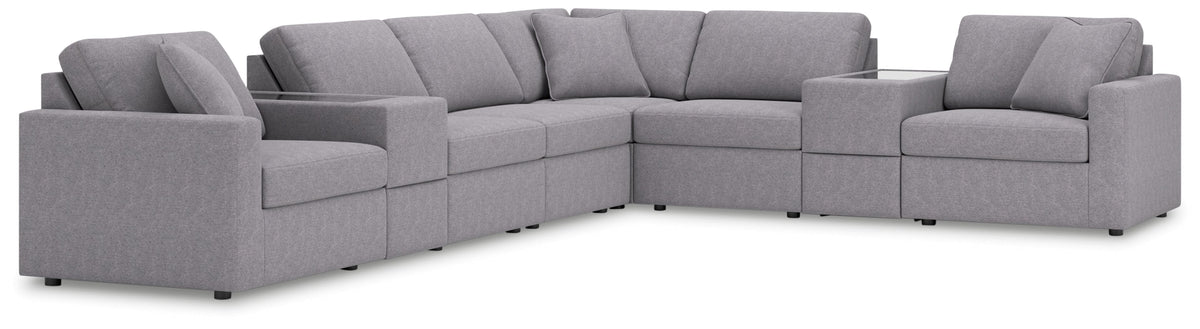 Modmax - Granite - Sectional Gray 8 Pc. Sectional With Storage Consoles by Signature Design by Ashley® | Bel Furniture
