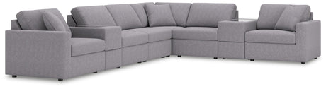 Modmax - Granite - Sectional Gray 8 Pc. Sectional With Storage Consoles by Signature Design by Ashley® | Bel Furniture