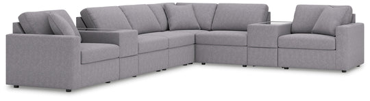 Modmax - Granite - Sectional Gray 8 Pc. Sectional With Storage Consoles by Signature Design by Ashley® | Bel Furniture