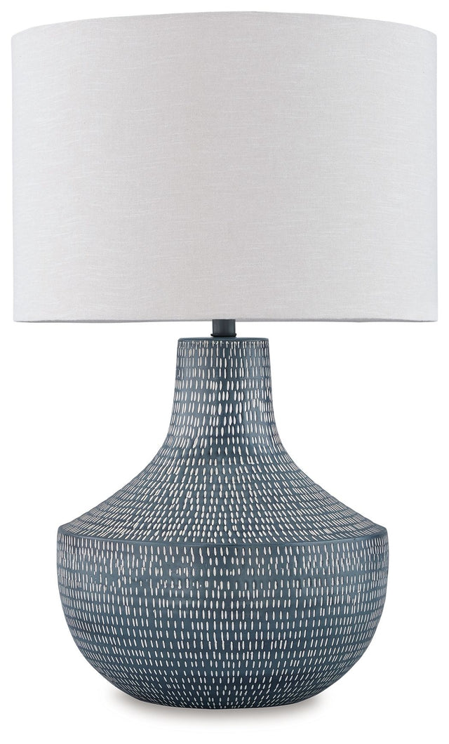 Schylarmont - Antique Gray / White - Metal Table Lamp by Signature Design by Ashley® | Bel Furniture