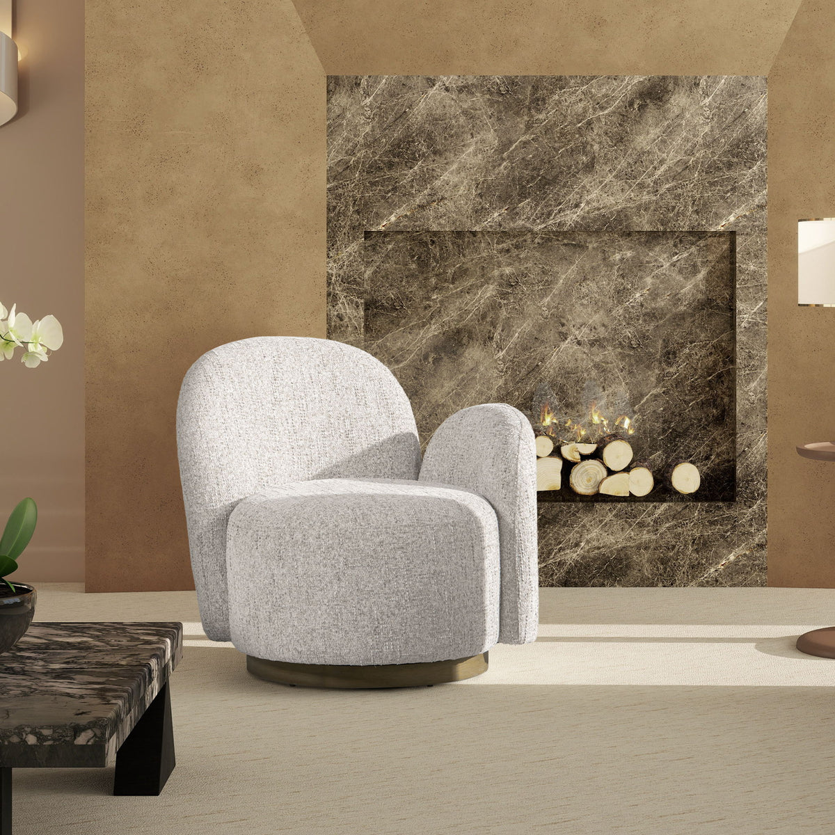 Duo - One-Arm Swivel Accent Chair by Jennifer Taylor Home | Bel Furniture