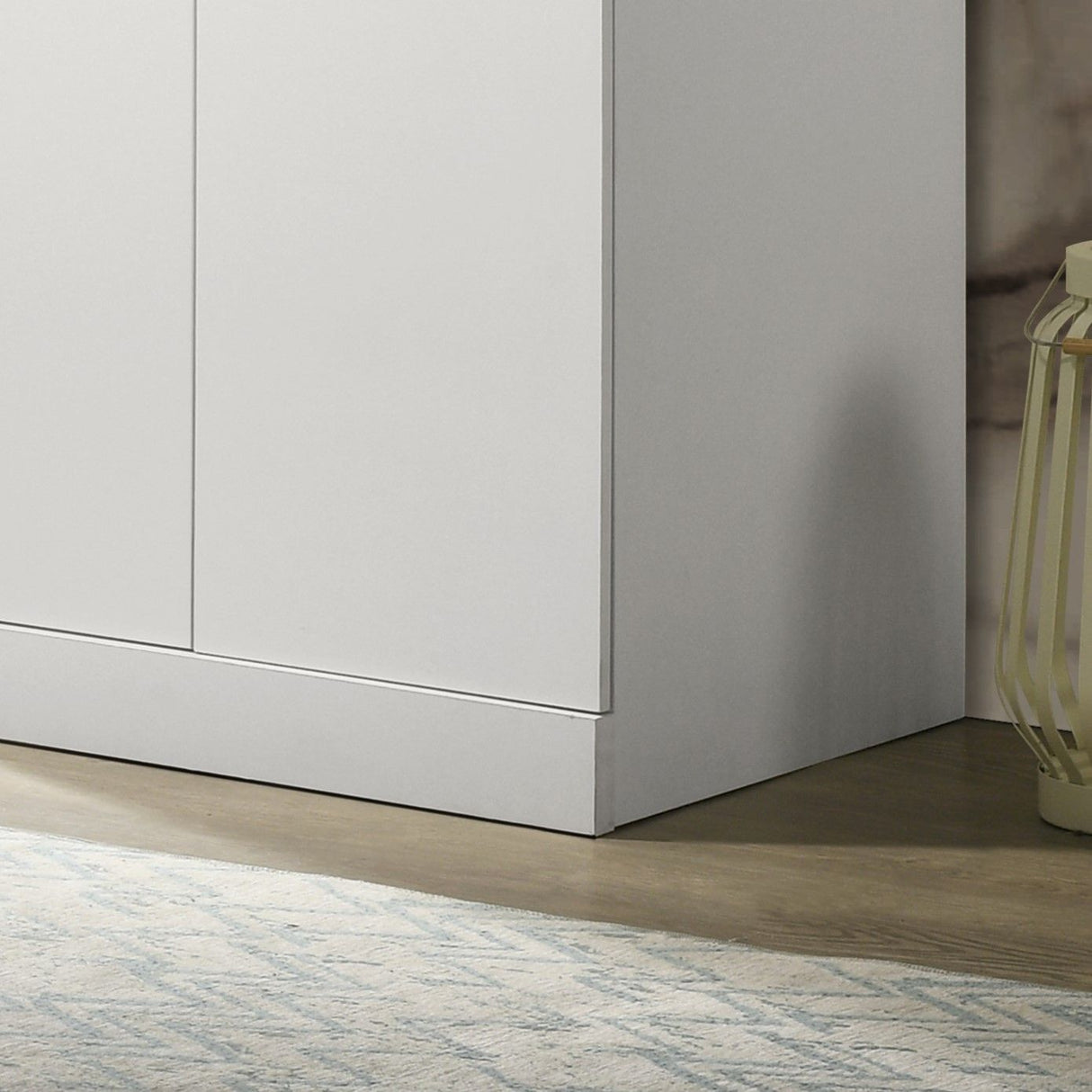 Michael - Double Door Wardrobe Cabinet Armoire With Shelf And Hanging Rod - White by Lilola Home | Bel Furniture