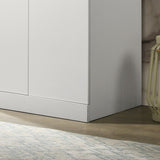 Michael - Double Door Wardrobe Cabinet Armoire With Shelf And Hanging Rod - White by Lilola Home | Bel Furniture