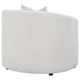 Rainn - Boucle Upholstered Sloped Arm Accent Chair - Latte by CoasterEssence | Bel Furniture