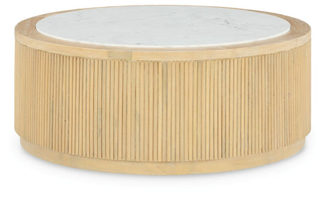 Camdill - Light Brown / White - Round Cocktail Table by Signature Design by Ashley® | Bel Furniture