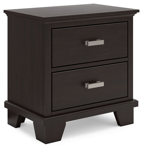 Covetown - Dark Brown - Two Drawer Night Stand by Signature Design by Ashley® | Bel Furniture