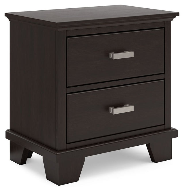 Covetown - Dark Brown - Two Drawer Night Stand by Signature Design by Ashley® | Bel Furniture