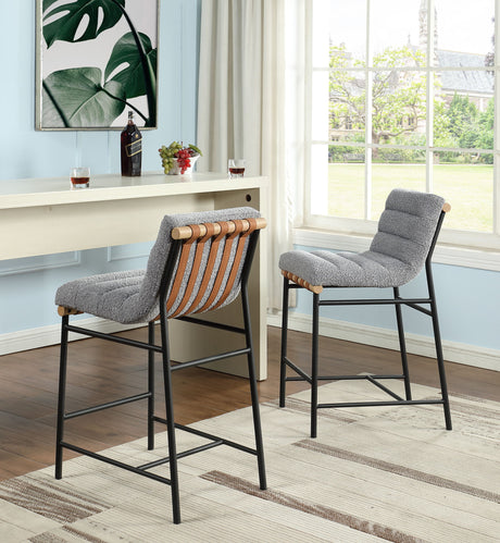 Lahni - 17" Boucle Fabric Counter Height Chair by Lilola Home | Bel Furniture