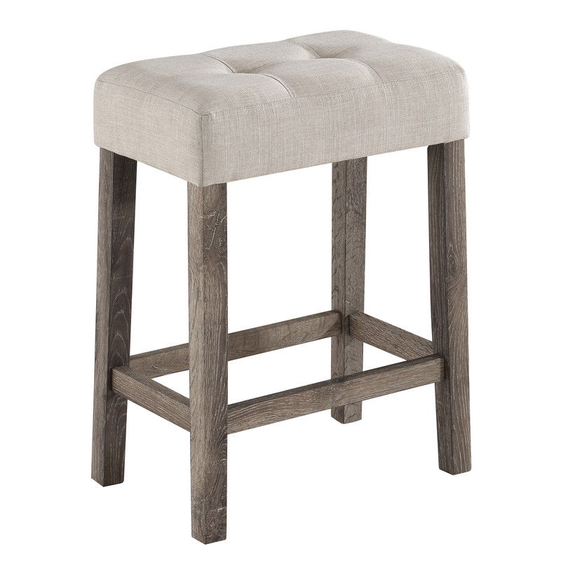 Lux - 3 Piece Counter Height Pub Table With Tufted Linen Stools (Set of 3) by Lilola Home | Bel Furniture