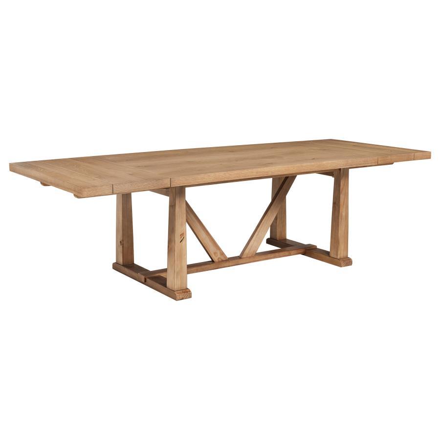 Middleton - 106" Extension Leaf Dining Table - Natural Brown by Coaster Fine Furniture | Bel Furniture