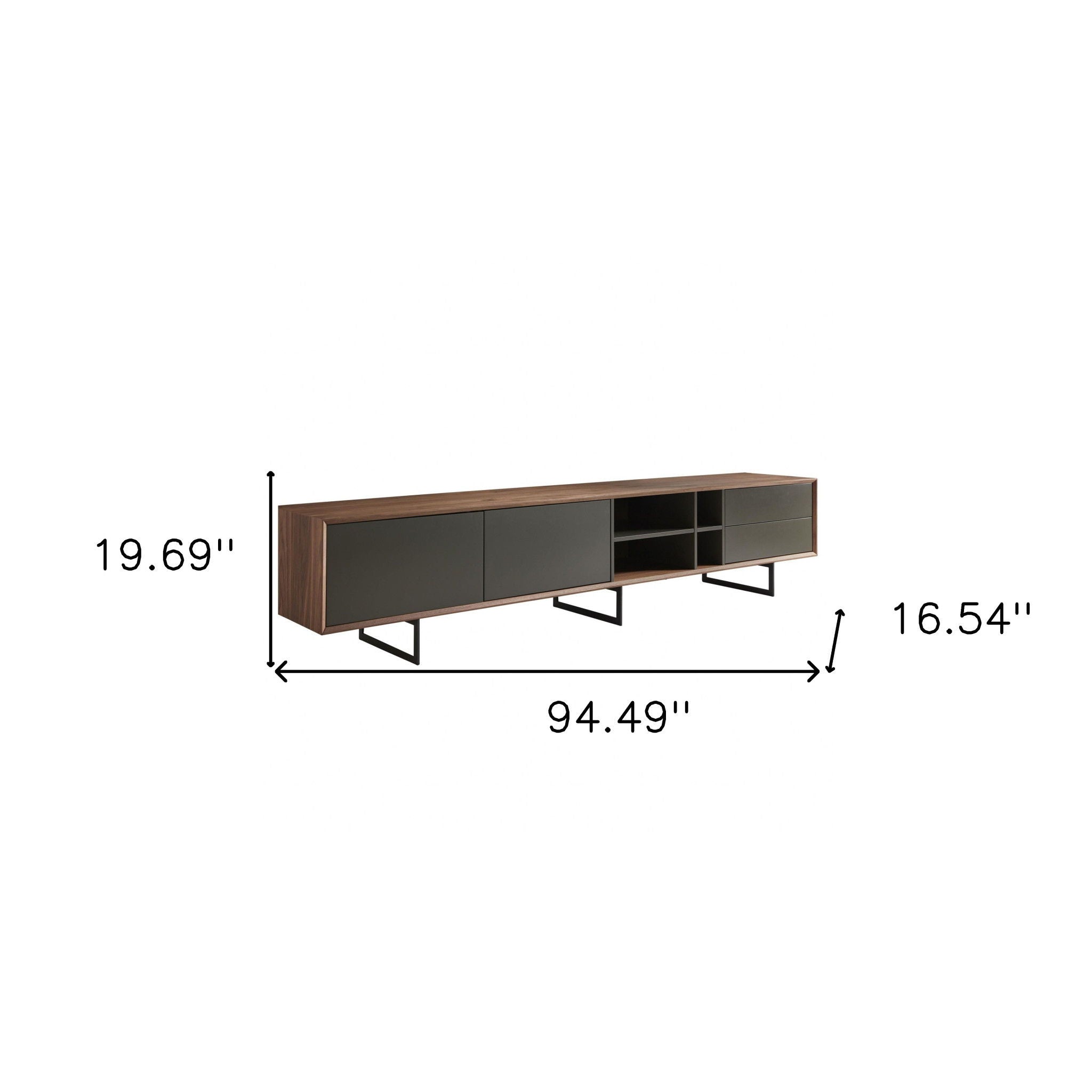 Open Shelving TV Stand - Gray