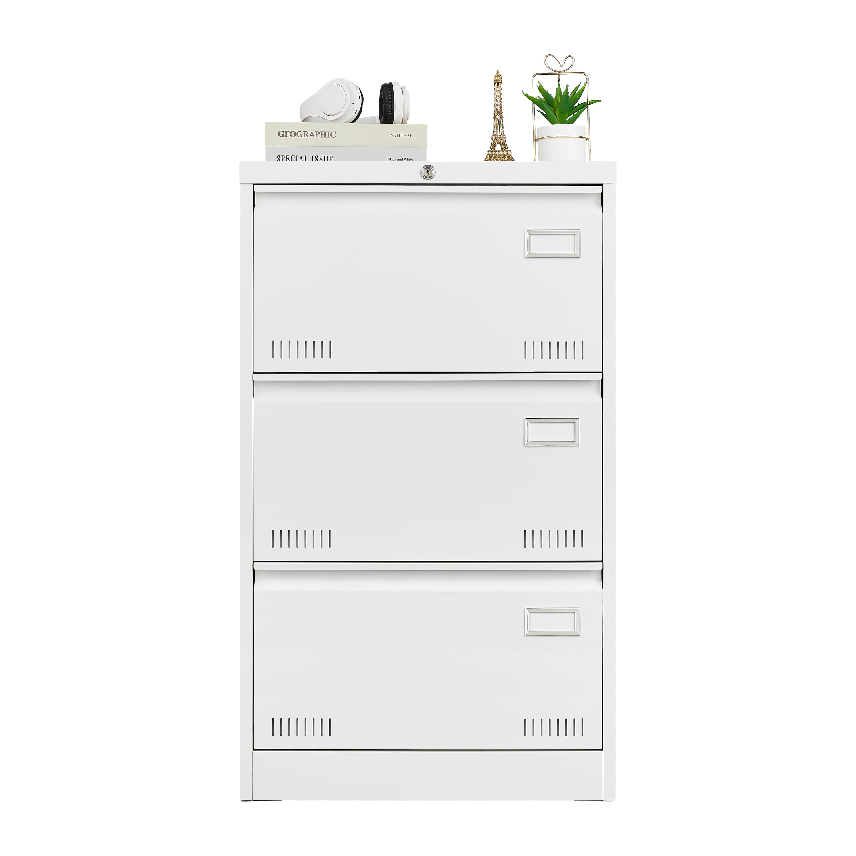 Filing Cabinet Lateral File Cabinet 3 Drawer, Locking Metal File Cabinets Three Drawer, Office Filing Cabinet With Lock Drawers For Home Office