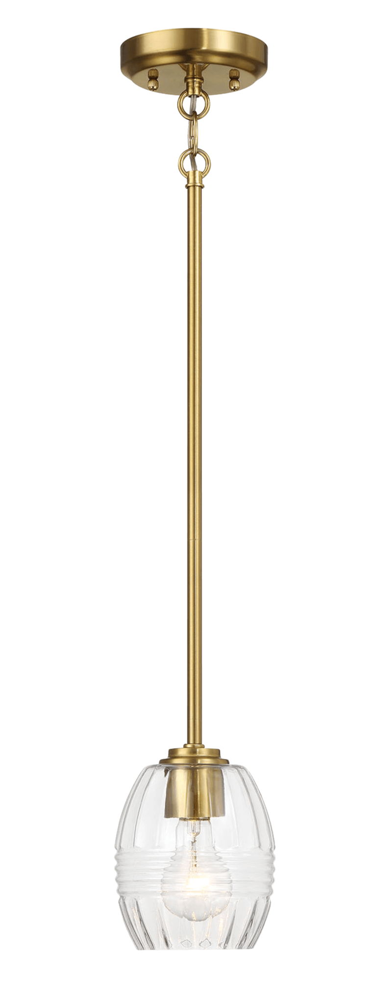 Vista - Single Pendant Chain Hanging Light - Clear / Gold by Ashcroft Furniture | Bel Furniture