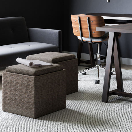 Rockwood - Upholstered Cube Storage Ottoman With Tray - view 47