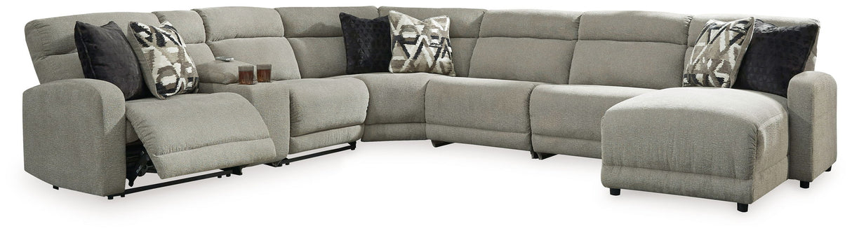 Colleyville - Power Reclining Sectional Beige 7 Pc. Power Reclining Sectional With RAF Press Back Power Chaise by Signature Design by Ashley® | Bel Furniture