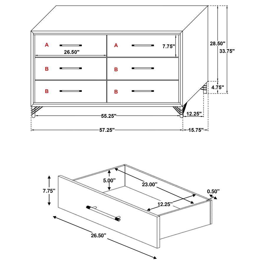 Lucia - 6-Drawer Dresser