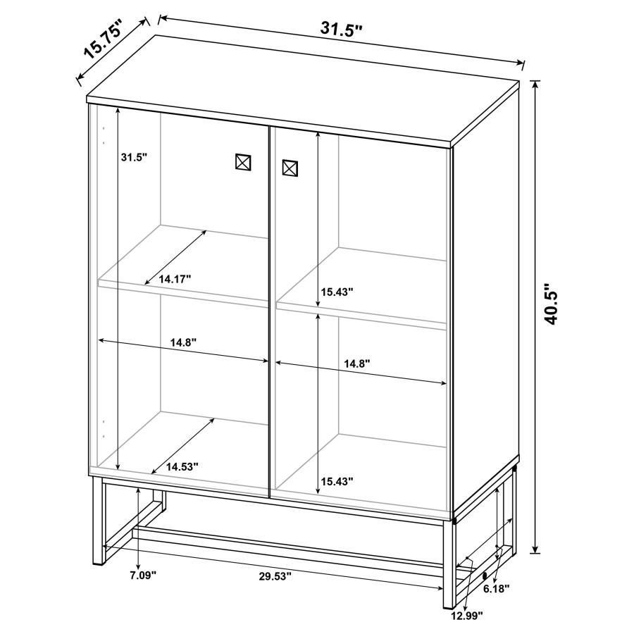 Carolyn - 2 Door Engineered Accent Wood Cabinet - Rustic Oak