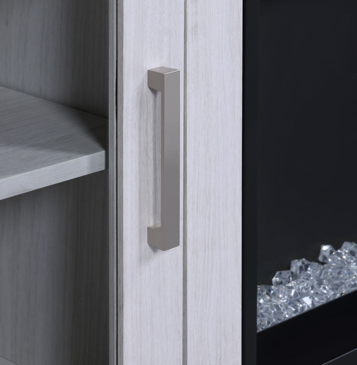 Summit - TV Stand Console With Fireplace - White Walnut Finish by Lilola Home | Bel Furniture