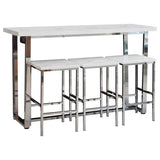 Marmot - 4 Piece Rectangular Counter Height Table Set - Chrome by CoasterEveryday | Bel Furniture