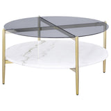 Jonelle - Round Glass Top Table by CoasterEveryday | Bel Furniture