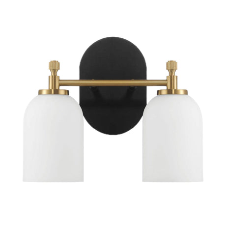 Vortex - 2 Lights Vanity In Style For Over Bathroom Mirror Wall Sconce - Black / Gold / White - view 8