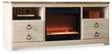 Willowton - Whitewash - 64" TV Stand With Glass/Stone Fireplace Insert by Signature Design by Ashley® | Bel Furniture