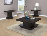 Reston - Square Coffee Table Set Dark Brown 3 Pc. Coffee Table, 2 End Tables by Coaster Fine Furniture | Bel Furniture