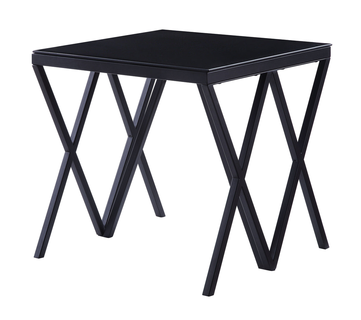 Magenta - Glass Top End Table - Black by Urban Nest | Bel Furniture