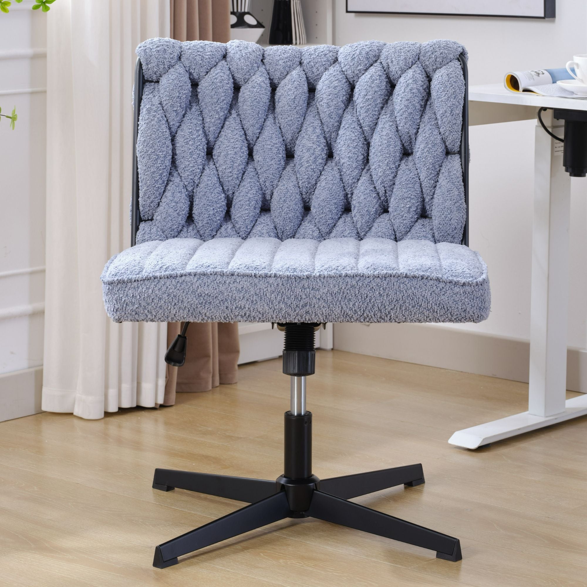 Armless Office Desk Chair No Wheels