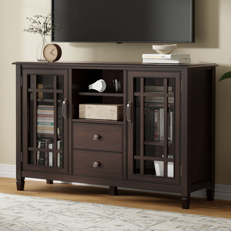Connaught - Tall TV Stand - Brown by Simpli-Home | Bel Furniture