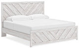 Cayboni - King Panel Bed - Whitewash