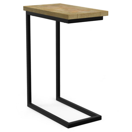 Skyler - Handcrafted C Side Table Beige by Simpli-Home | Bel Furniture