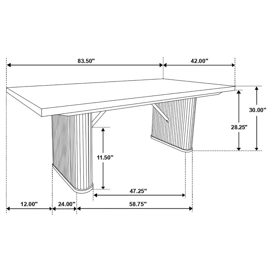 Catherine - Rectangular Wood Dining Table - Black