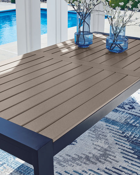 East Beach - Rectangular Dining Table With Umbrella Option - Blue - view 6