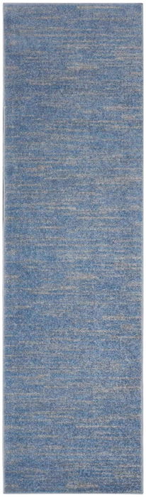 2' X 6' Striped Non Skid Indoor / Outdoor Runner Rug - Blue / Gray