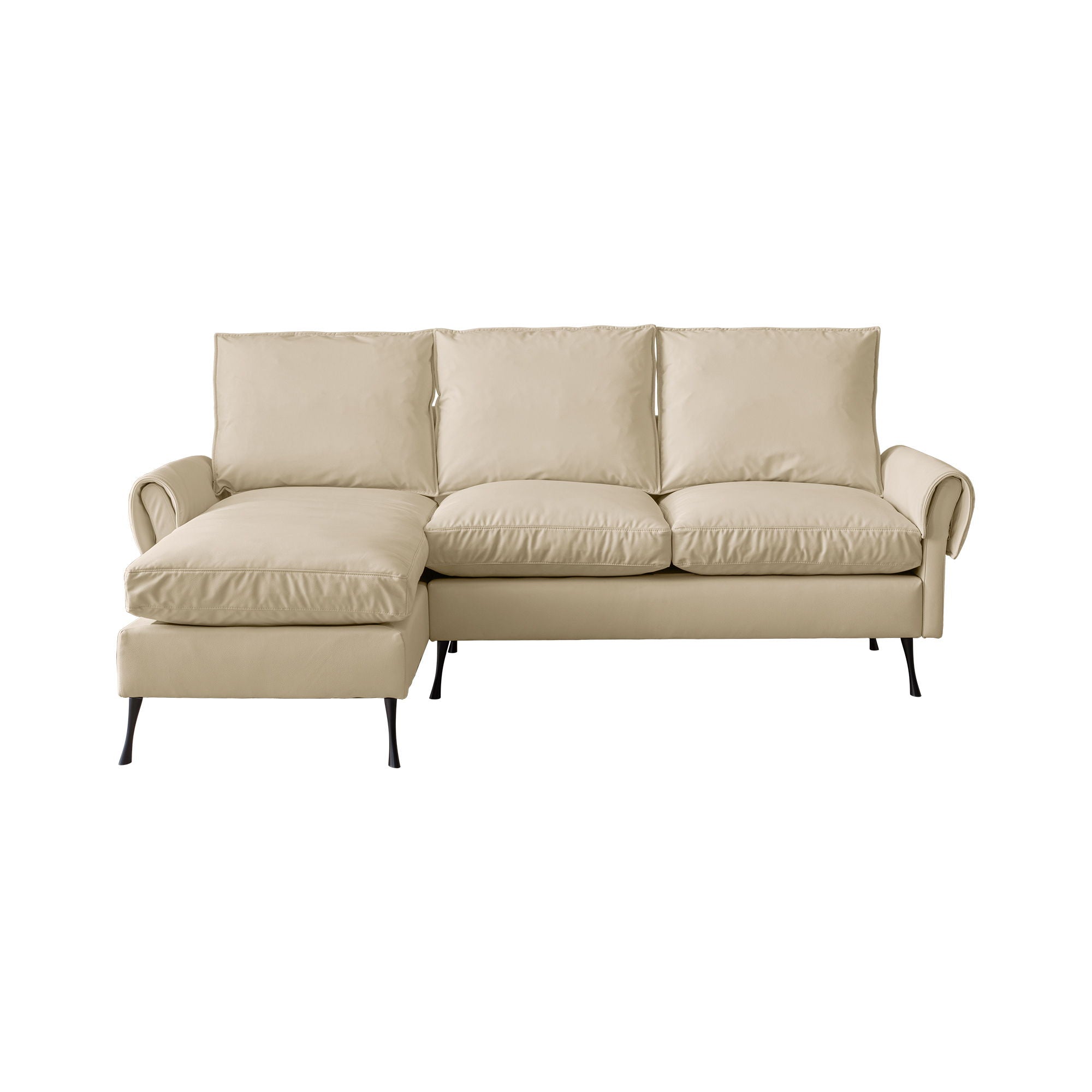 Modern Sectional Technical Leather L-Shaped Sofa Couch With Reversible Chaise Lounge