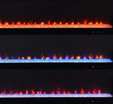 Carey - 79" TV Stand Fireplace Media Console - Dark Pine