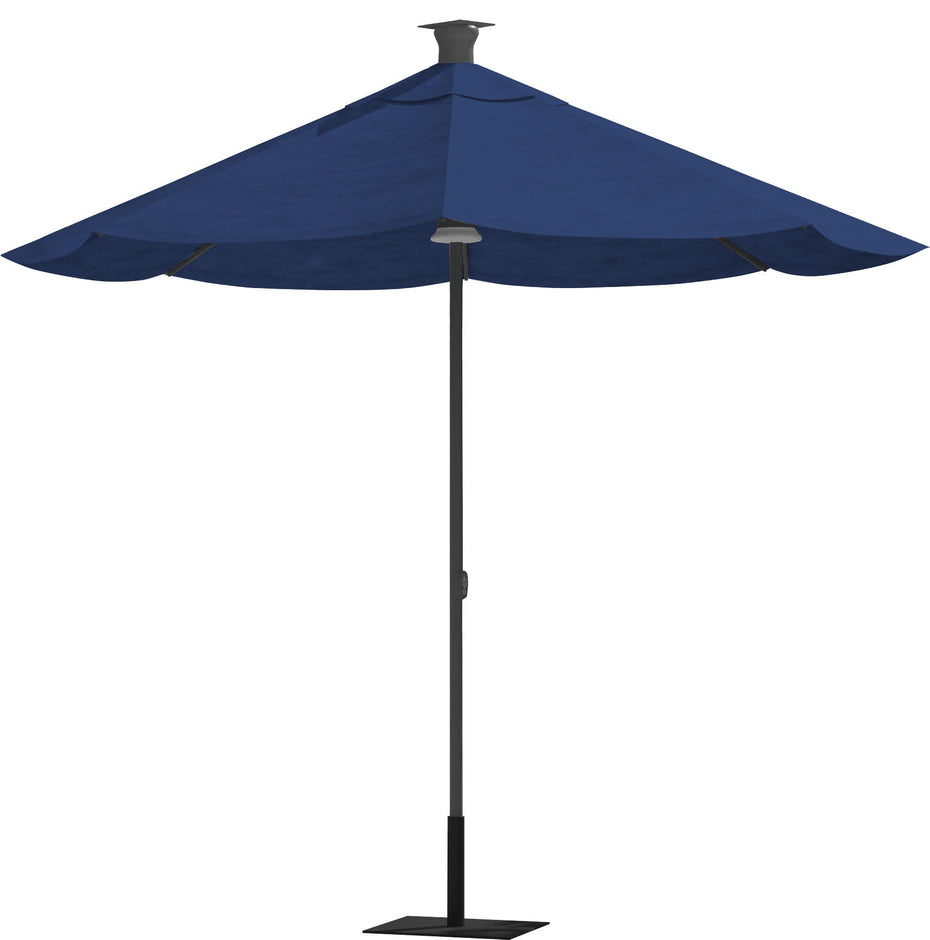 Sunbrella Octagonal Lighted Market Patio Umbrella With Usb And Solar - Blue