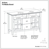 Artisan - TV Media Stand, Handcrafted - Russet Brown