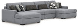 Bealton - Sectional Gray 4 Pc. Double Chaise Sectional by Benchcraft® | Bel Furniture