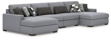 Bealton - Sectional Gray 4 Pc. Double Chaise Sectional by Benchcraft® | Bel Furniture