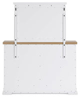 Ashbryn - White / Natural - Dresser And Mirror by Benchcraft® | Bel Furniture