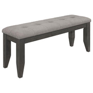 Dalila - Tufted Upholstered Dining Bench Dark Gray by CoasterEveryday | Bel Furniture