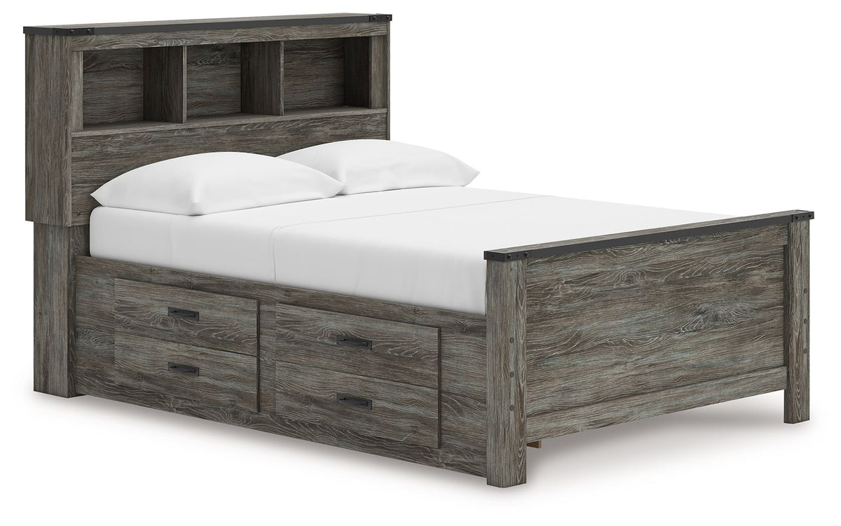 Frandern - Bookcase Panel Bed Gray Full 4 Drawers by Signature Design by Ashley® | Bel Furniture