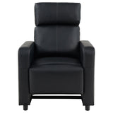 Toohey - Upholstered Home Theater Push Back Recliner - Black by CoasterEveryday | Bel Furniture