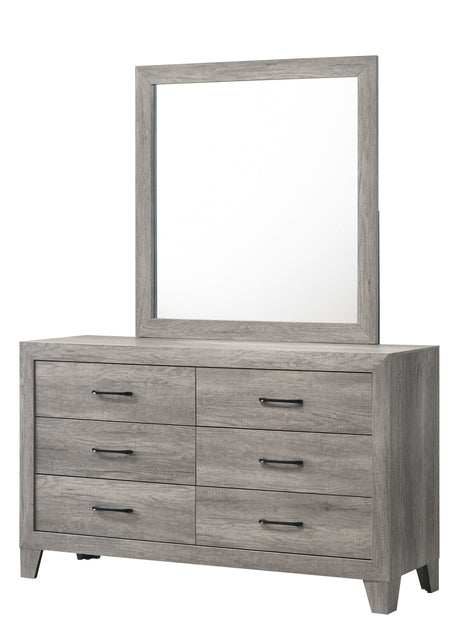 Hopkins - Dresser, Mirror Gray by Crown Mark | Bel Furniture
