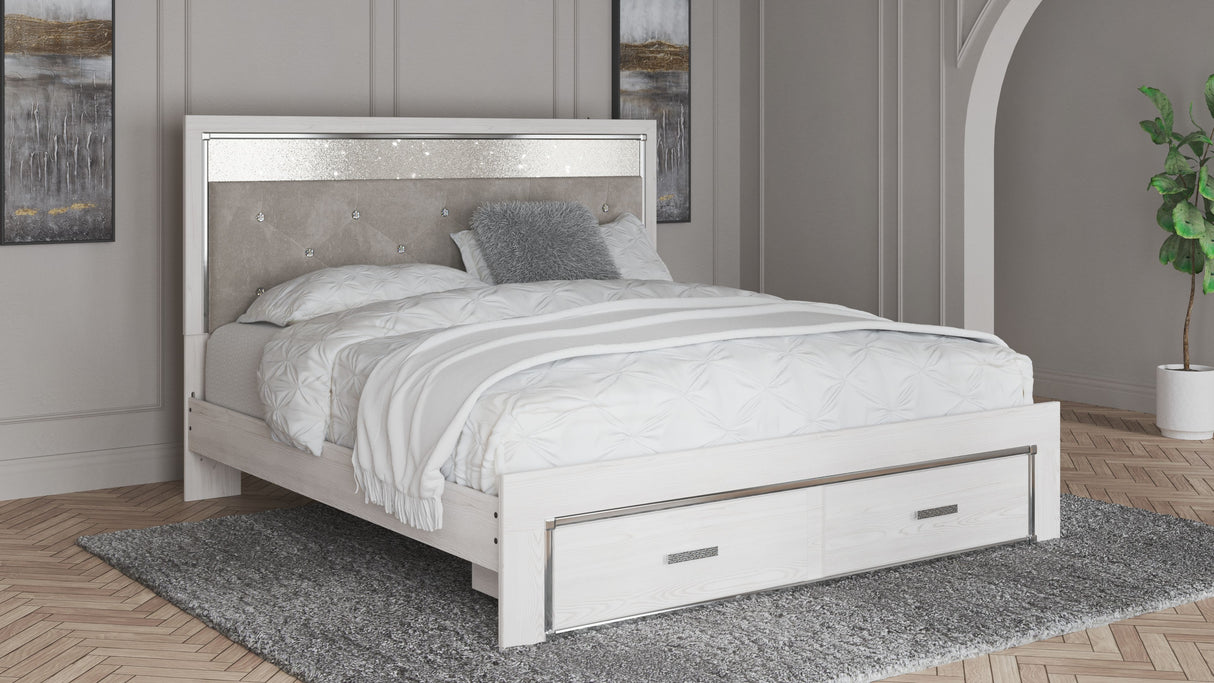 Altyra - White - King Upholstered Storage Bed by Signature Design by Ashley® | Bel Furniture