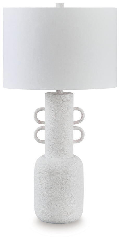 Perringhill - Distressed White - Metal Table Lamp by Signature Design by Ashley® | Bel Furniture