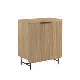 Modern Scandi Fluted Door Storage Console - Coastal Oak by Walker Edison | Bel Furniture
